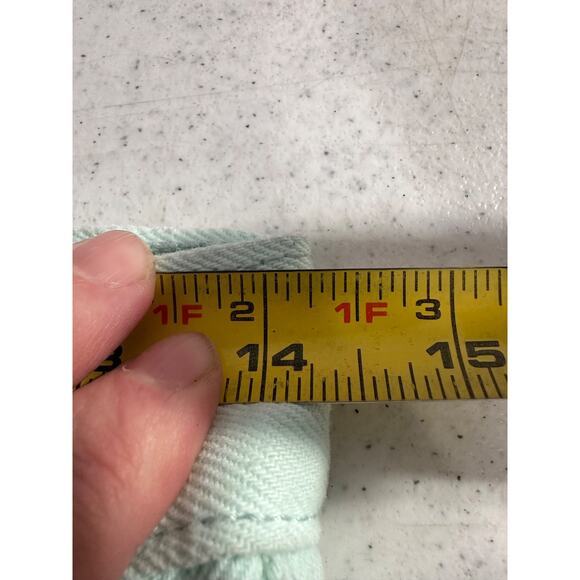 Levi’s 501 Button Fly Jeans Straight Leg Teal Aqua Size 27 Raw Hem Y2K C25 - Picture 7 of 8